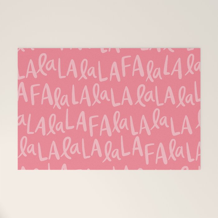 Fa La La . Pop pink Welcome Mat Gallery Image 1