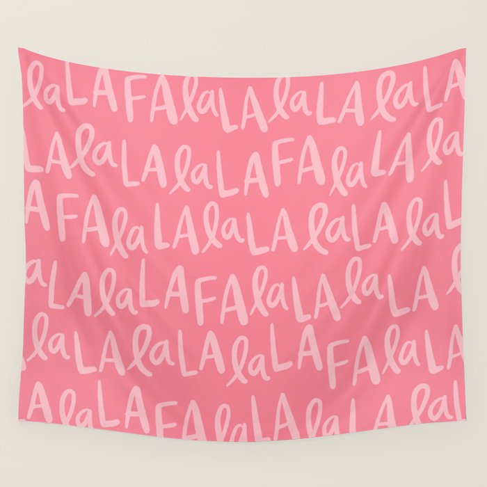 Fa La La . Pop pink Wall Tapestry Gallery Image 4