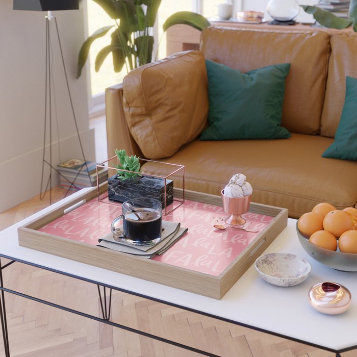 Fa La La . Pop pink Serving Tray Gallery Image 2