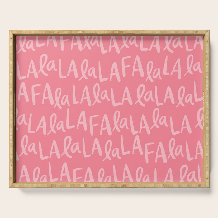Fa La La . Pop pink Serving Tray Gallery Image 1