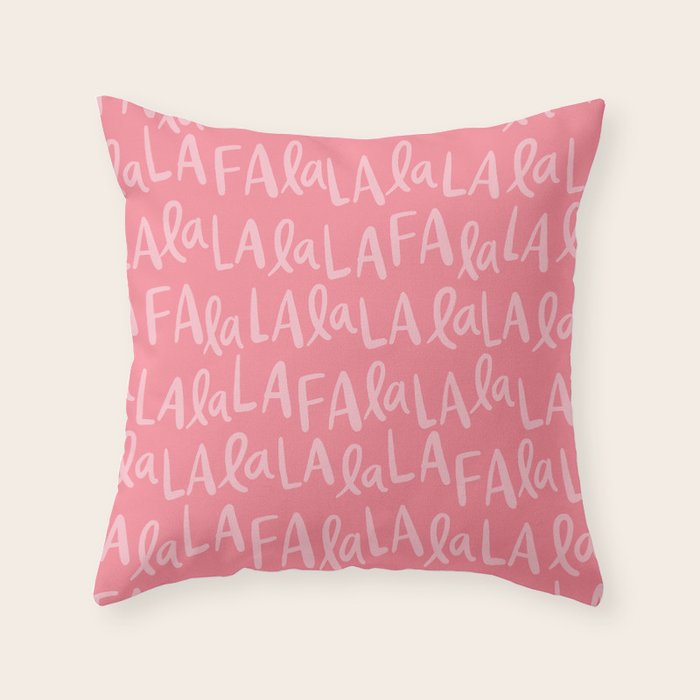 Fa La La . Pop pink Throw Pillow Gallery Image 6