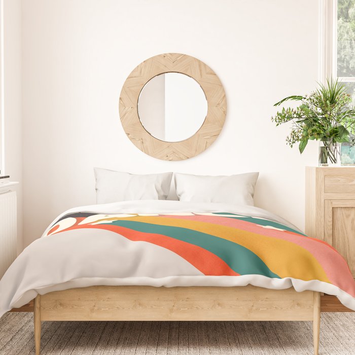 Let's Dance - retro rainbow typography Duvet Cover Gallery Image 3