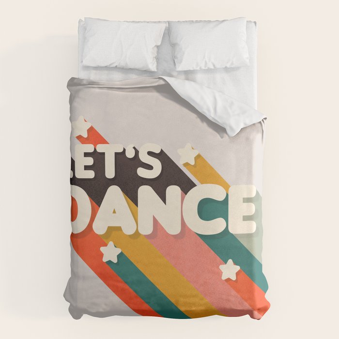 Let's Dance - retro rainbow typography Duvet Cover Gallery Image 6