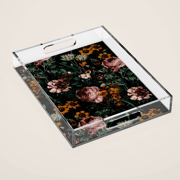 Night Roses Garden Acrylic Tray Gallery Image 1