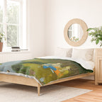 Women enjoying the river at the forestâs edge Indian Miniature Painting  Duvet Cover Gallery Image 2