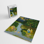 Women enjoying the river at the forestâs edge Indian Miniature Painting  Jigsaw Puzzle Gallery Image 2