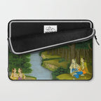 Women enjoying the river at the forestâs edge Indian Miniature Painting  Laptop Sleeve Gallery Image 2
