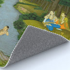 Women enjoying the river at the forestâs edge Indian Miniature Painting  Rug Gallery Image 4
