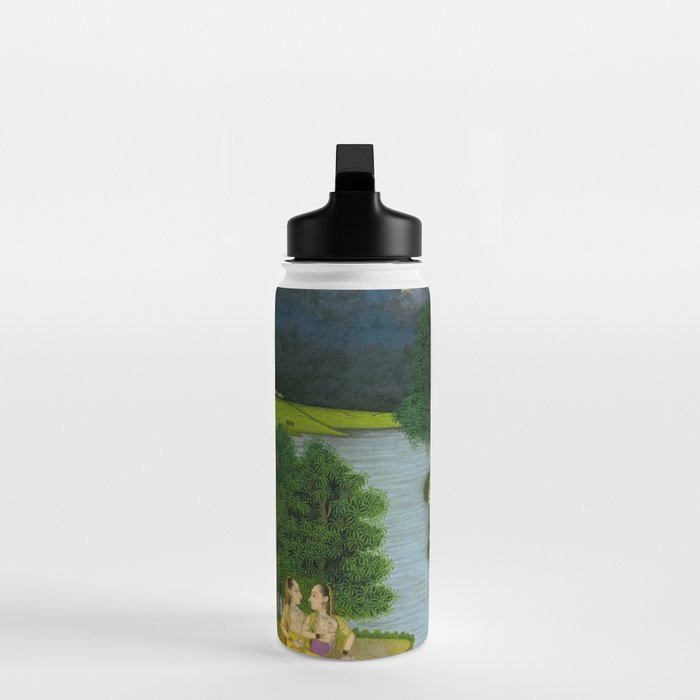 Women enjoying the river at the forestâs edge Indian Miniature Painting  Water Bottle Gallery Image 3