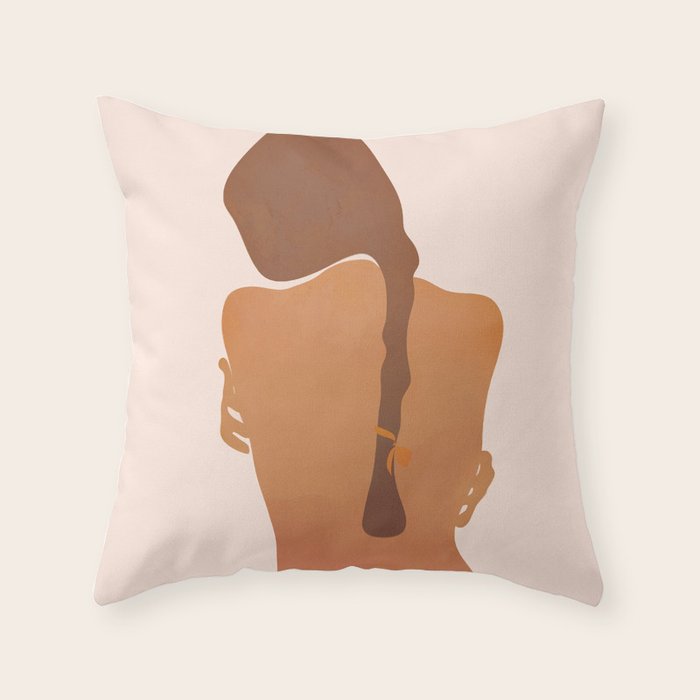 Minimal Female Figure Throw Pillow Gallery Image 6