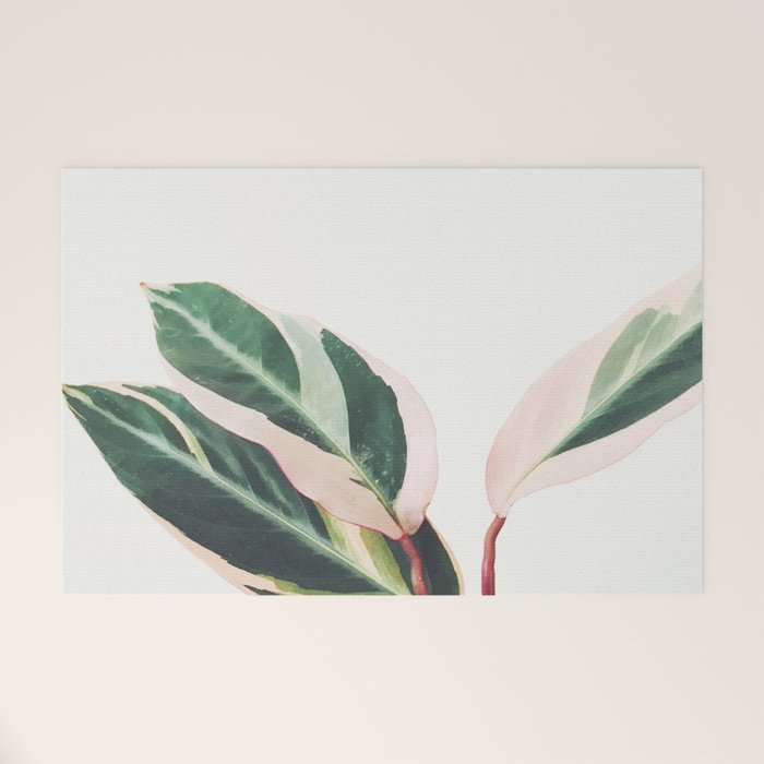 Pink Leaves III Welcome Mat Gallery Image 1