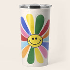 Smiley Hippie Daisy Travel Mug Gallery Image 1