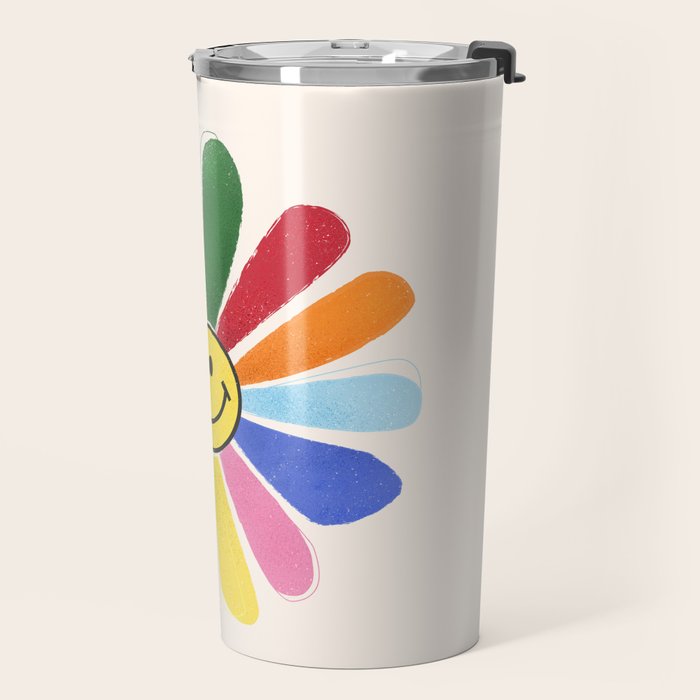 Smiley Hippie Daisy Travel Mug Gallery Image 2
