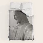 Christ the Redeemer, Rio de Janeiro, Brazil death defying dare devil black and white photography Duvet Cover Gallery Image 6