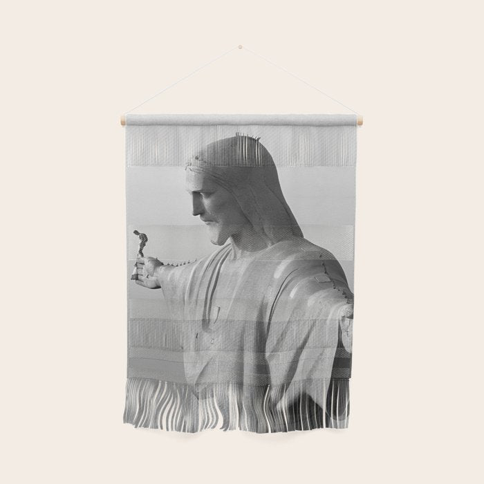Christ the Redeemer, Rio de Janeiro, Brazil death defying dare devil black and white photography Wall Hanging Gallery Image 1