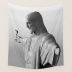 Christ the Redeemer, Rio de Janeiro, Brazil death defying dare devil black and white photography Wall Tapestry Gallery Image 4