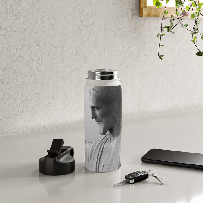 Christ the Redeemer, Rio de Janeiro, Brazil death defying dare devil black and white photography Water Bottle Gallery Image 4