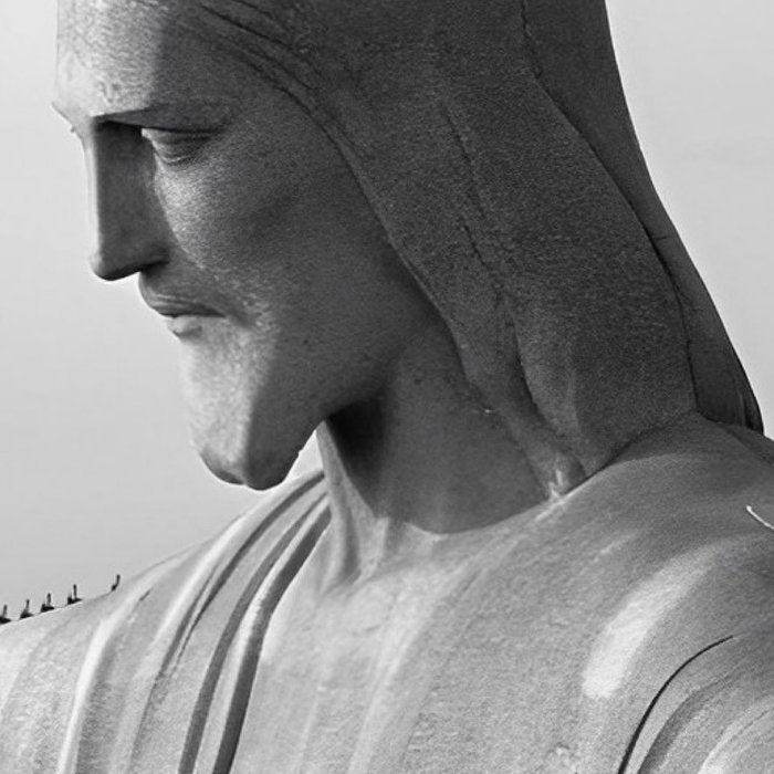 Christ the Redeemer, Rio de Janeiro, Brazil death defying dare devil black and white photography Coffee Mug Gallery Image 2