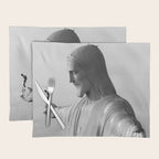 Christ the Redeemer, Rio de Janeiro, Brazil death defying dare devil black and white photography Placemat Gallery Image 1