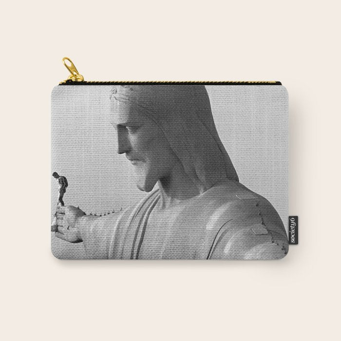 Christ the Redeemer, Rio de Janeiro, Brazil death defying dare devil black and white photography Carry All Pouch Gallery Image 1