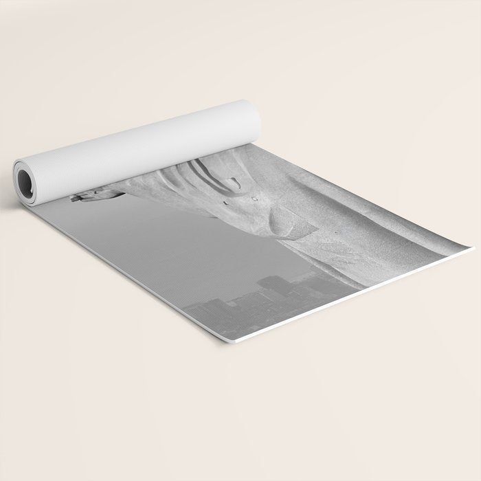 Christ the Redeemer, Rio de Janeiro, Brazil death defying dare devil black and white photography Yoga Mat Gallery Image 2