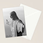 Christ the Redeemer, Rio de Janeiro, Brazil death defying dare devil black and white photography Stationery Card Gallery Image 2