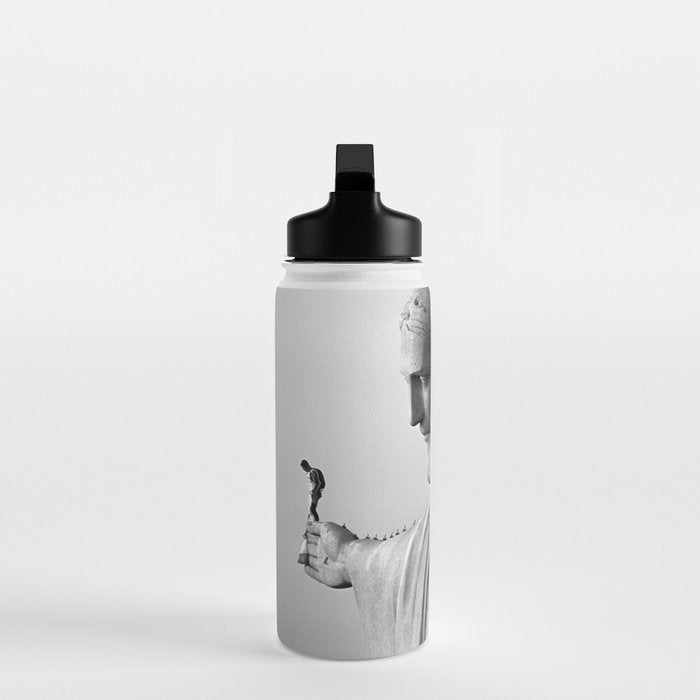 Christ the Redeemer, Rio de Janeiro, Brazil death defying dare devil black and white photography Water Bottle Gallery Image 3