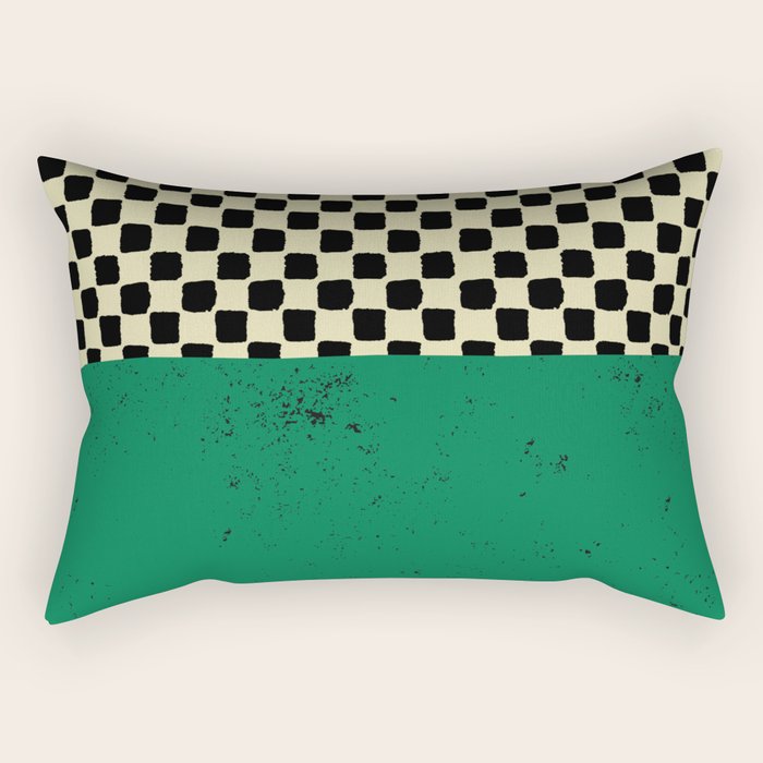 Green Colorblock Rectangular Pillow Gallery Image 1