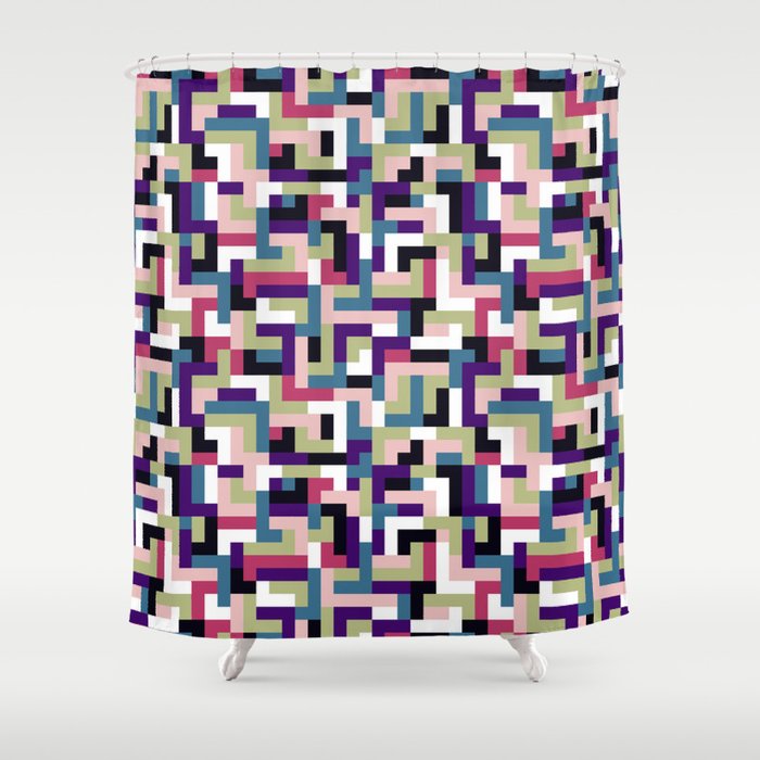 Boho M Tetris PTT Shower Curtain Gallery Image 1