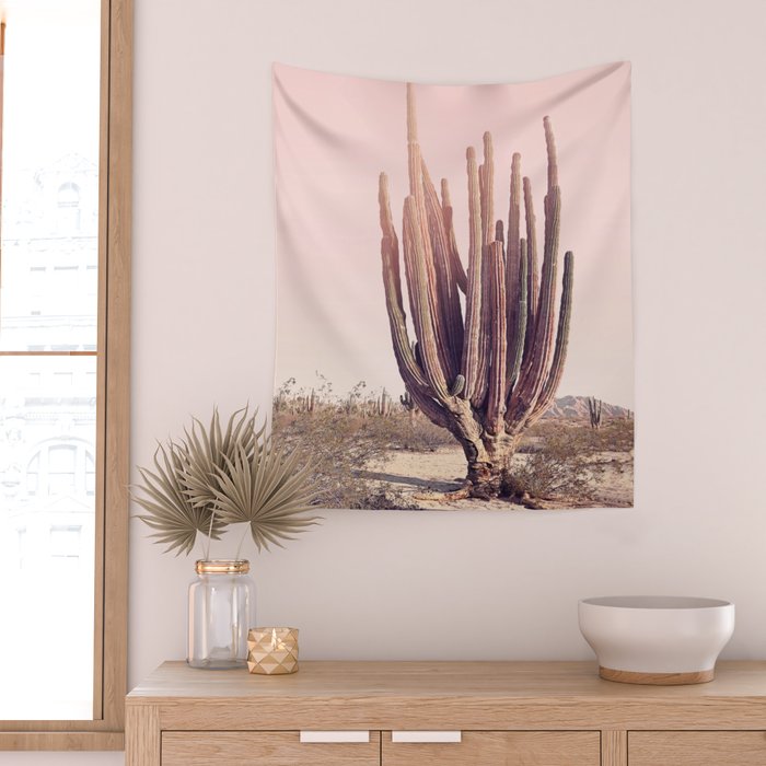 Blush Cactus Wall Tapestry Gallery Image 2