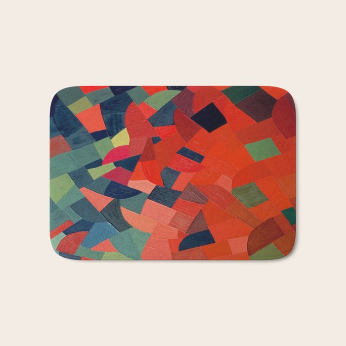 Grün-Rot Otto Freundlich 1939 Abstract Art Mid Century Modern Geometric Colorful Shapes Hard Edge Bath Mat Gallery Image 1