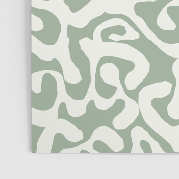 Sage Green and Off White Abstract Modern Scala Media Pattern Poster Gallery Image 3