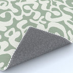 Sage Green and Off White Abstract Modern Scala Media Pattern Rug Gallery Image 4
