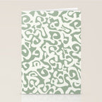 Sage Green and Off White Abstract Modern Scala Media Pattern Stationery Card Gallery Image 2