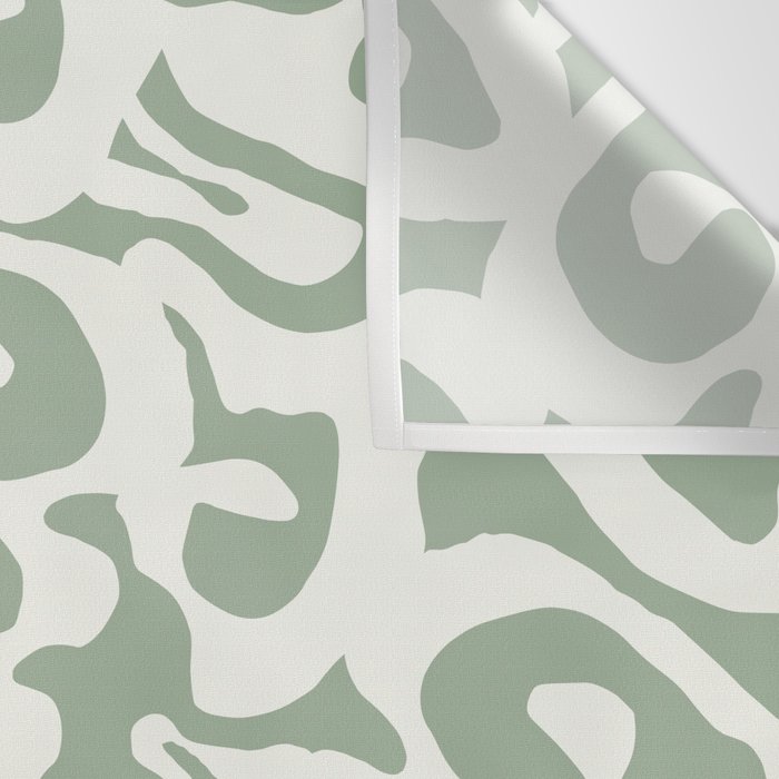 Sage Green and Off White Abstract Modern Scala Media Pattern Wall Tapestry Gallery Image 3