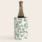 Sage Green and Off White Abstract Modern Scala Media Pattern Wine Chiller Gallery Image 3