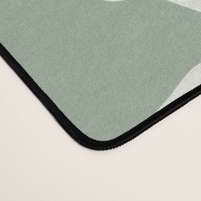 Sage Green and Off White Abstract Modern Scala Media Pattern Desk Mat Gallery Image 4