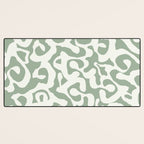 Sage Green and Off White Abstract Modern Scala Media Pattern Desk Mat Gallery Image 3