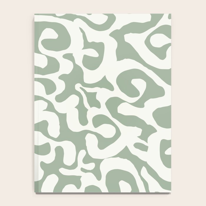 Sage Green and Off White Abstract Modern Scala Media Pattern Notebook Gallery Image 4