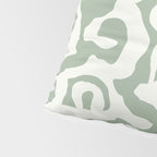 Sage Green and Off White Abstract Modern Scala Media Pattern Pillow Sham Gallery Image 4