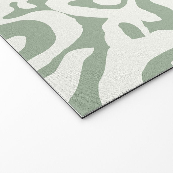Sage Green and Off White Abstract Modern Scala Media Pattern Welcome Mat Gallery Image 2