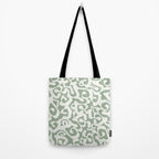 Sage Green and Off White Abstract Modern Scala Media Pattern Tote Bag Gallery Image 2