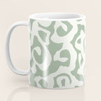 Sage Green and Off White Abstract Modern Scala Media Pattern Coffee Mug Gallery Image 3