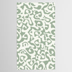 Sage Green and Off White Abstract Modern Scala Media Pattern Tablecloth Gallery Image 2