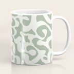 Sage Green and Off White Abstract Modern Scala Media Pattern Coffee Mug Gallery Image 1