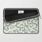 Sage Green and Off White Abstract Modern Scala Media Pattern Laptop Sleeve Gallery Image 2