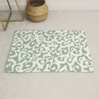 Sage Green and Off White Abstract Modern Scala Media Pattern Rug Gallery Image 1