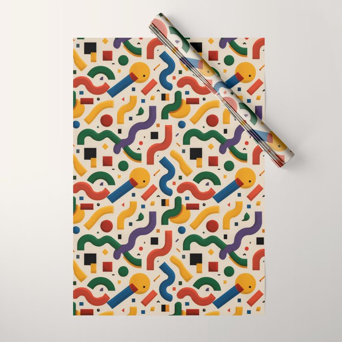 Eclectic Revival Autumn Geometry Wrapping Paper Gallery Image 1