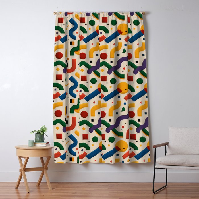 Eclectic Revival Autumn Geometry Window Curtain Gallery Image 5