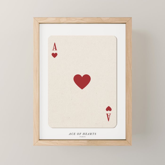 Ace of Hearts Playing Card Art Print Trendy Mini Art Print Gallery Image 1